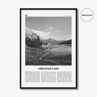 Abraham Lake Print Black and White, Abraham Lake Wall Art, Abraham Lake Poster, Abraham Lake Photo, Abraham Lake Décor, Abraham Lake Map