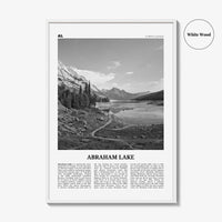 Abraham Lake Print Black and White, Abraham Lake Wall Art, Abraham Lake Poster, Abraham Lake Photo, Abraham Lake Décor, Abraham Lake Map