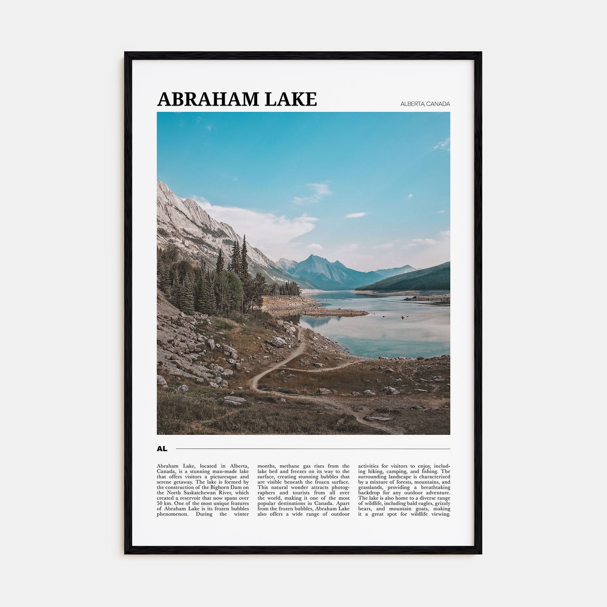 Abraham Lake Travel Color Poster