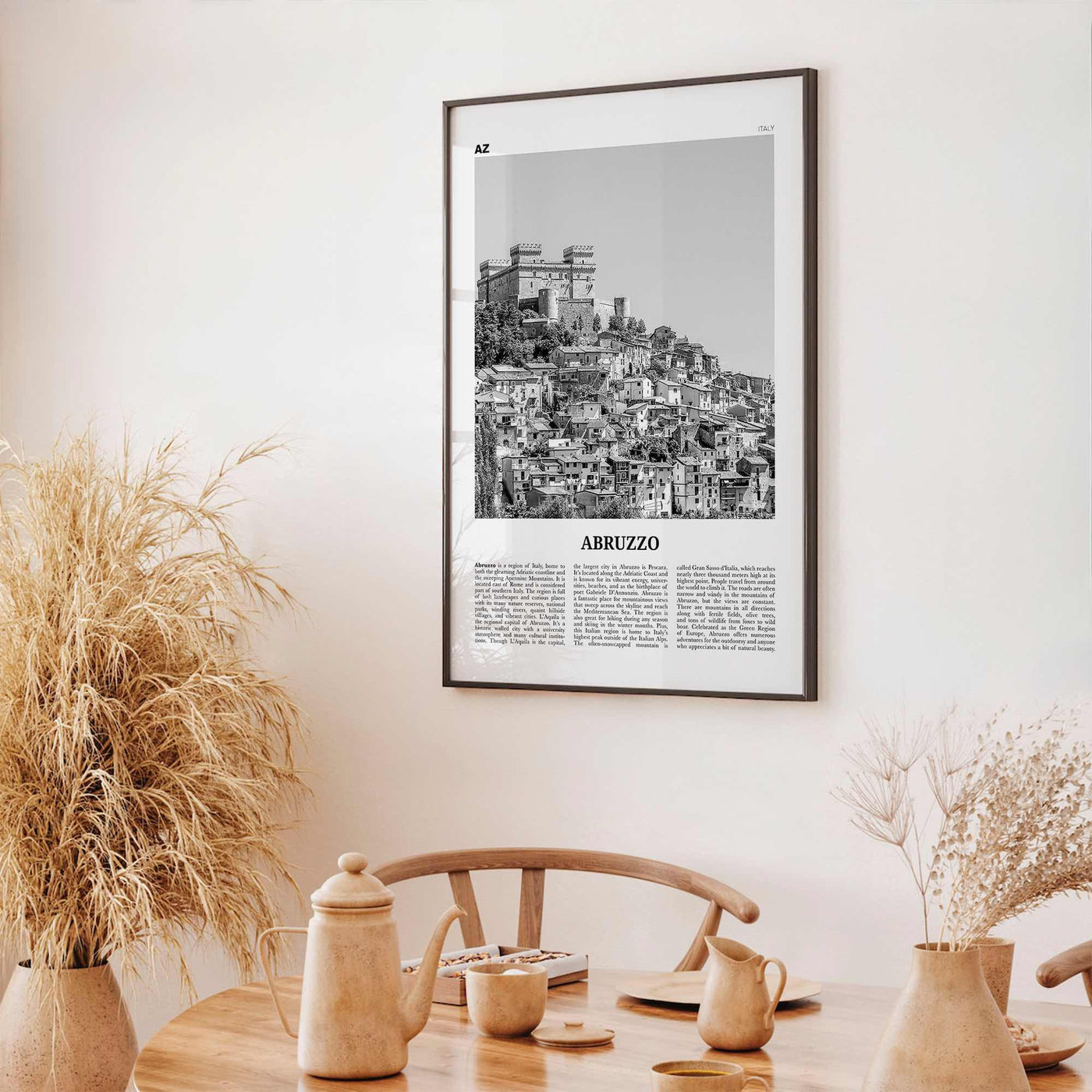 Abruzzo Print Black and White No 1, Abruzzo Wall Art, Abruzzo Poster, Abruzzo Photo, Abruzzo Wall Décor, Abruzzo Map, Italy