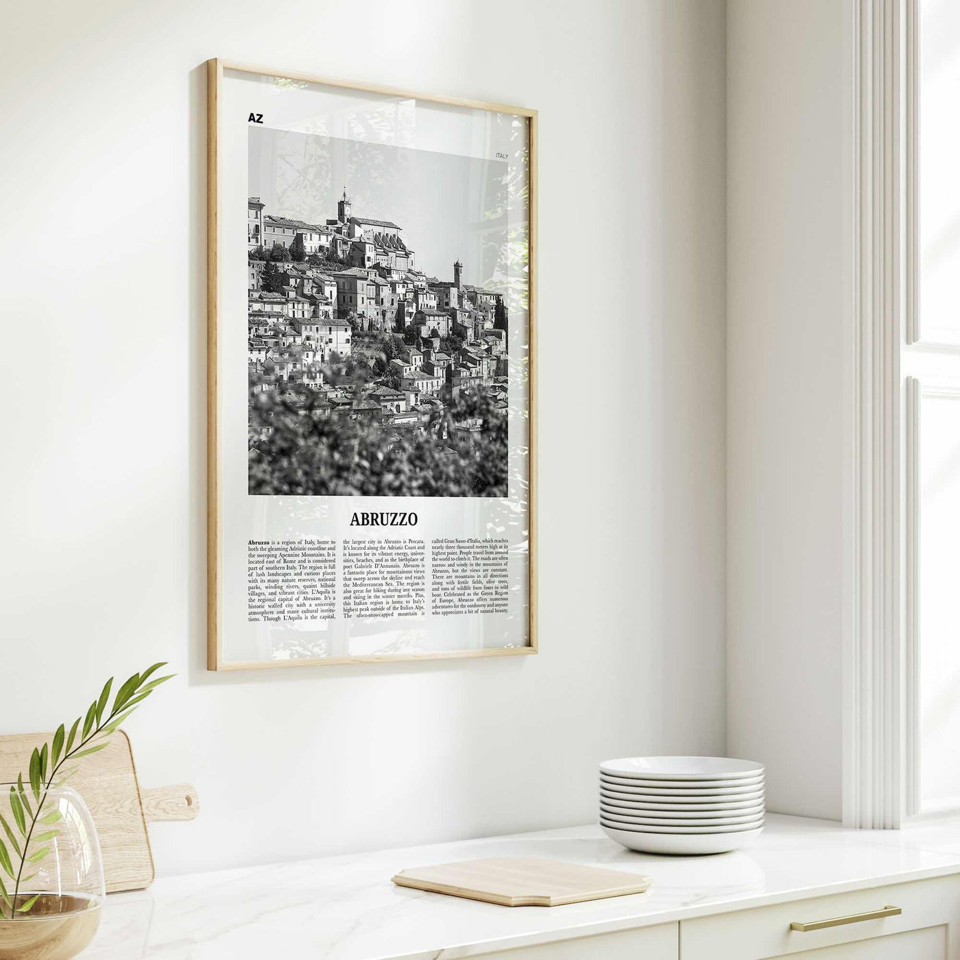 Abruzzo Print Black and White No 2, Abruzzo Wall Art, Abruzzo Poster, Abruzzo Photo, Abruzzo Wall Décor, Abruzzo Map, Italy