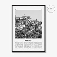 Abruzzo Print Black and White No 2, Abruzzo Wall Art, Abruzzo Poster, Abruzzo Photo, Abruzzo Wall Décor, Abruzzo Map, Italy