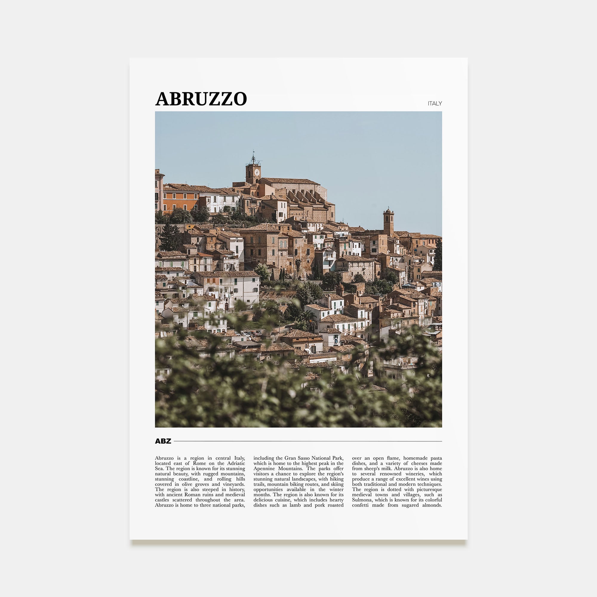 Abruzzo Travel Color No 1 Poster