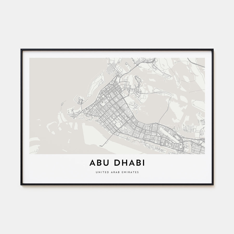 Abu Dhabi Map Landscape Poster