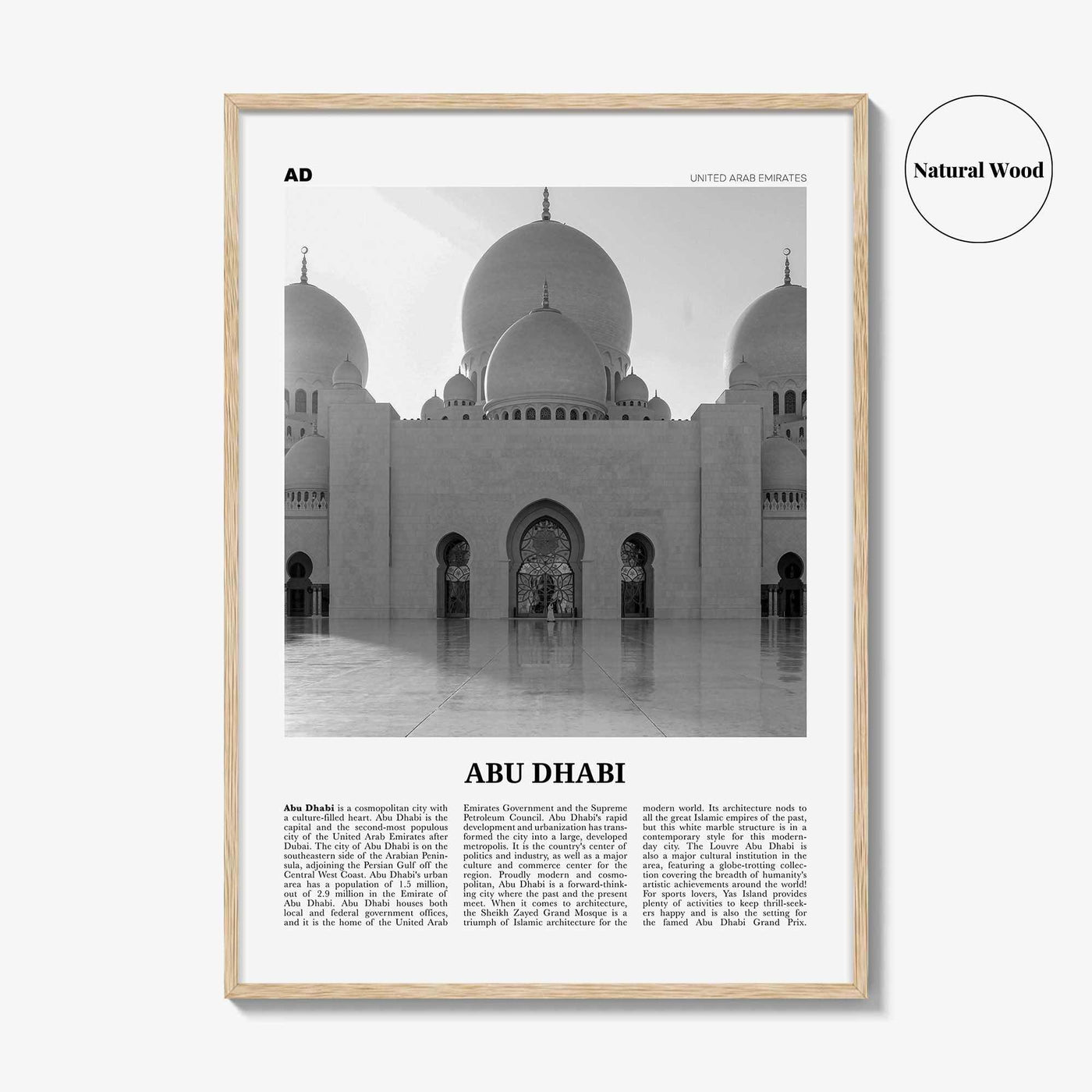 Abu Dhabi Print Black and White, Abu Dhabi Wall Art, Abu Dhabi Poster, Abu Dhabi Photo, UAE, United Arab Emirates, أبوظبي, Middle East