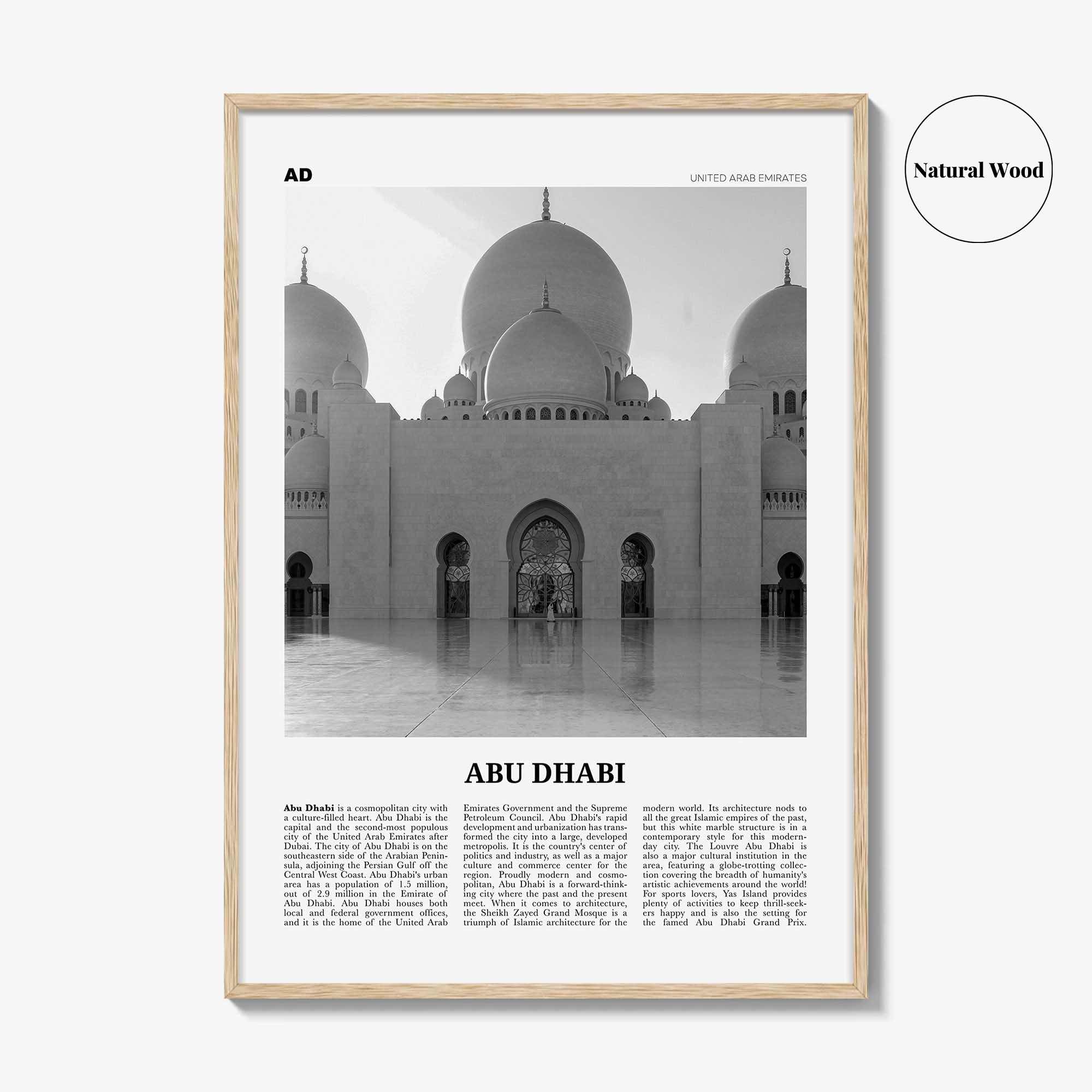 Abu Dhabi Print Black and White, Abu Dhabi Wall Art, Abu Dhabi Poster, Abu Dhabi Photo, UAE, United Arab Emirates, أبوظبي, Middle East