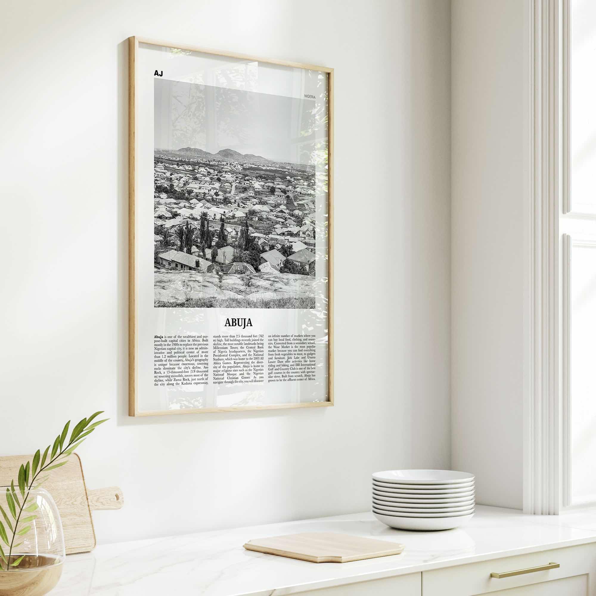 Abuja Print Black and White, Abuja Wall Art, Abuja Poster, Abuja Photo, Abuja Wall Décor, Nigeria, Nigerian, Africa