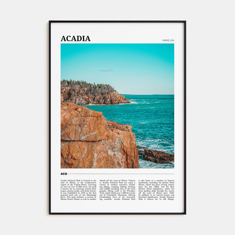 Acadia National Park Travel Color Poster