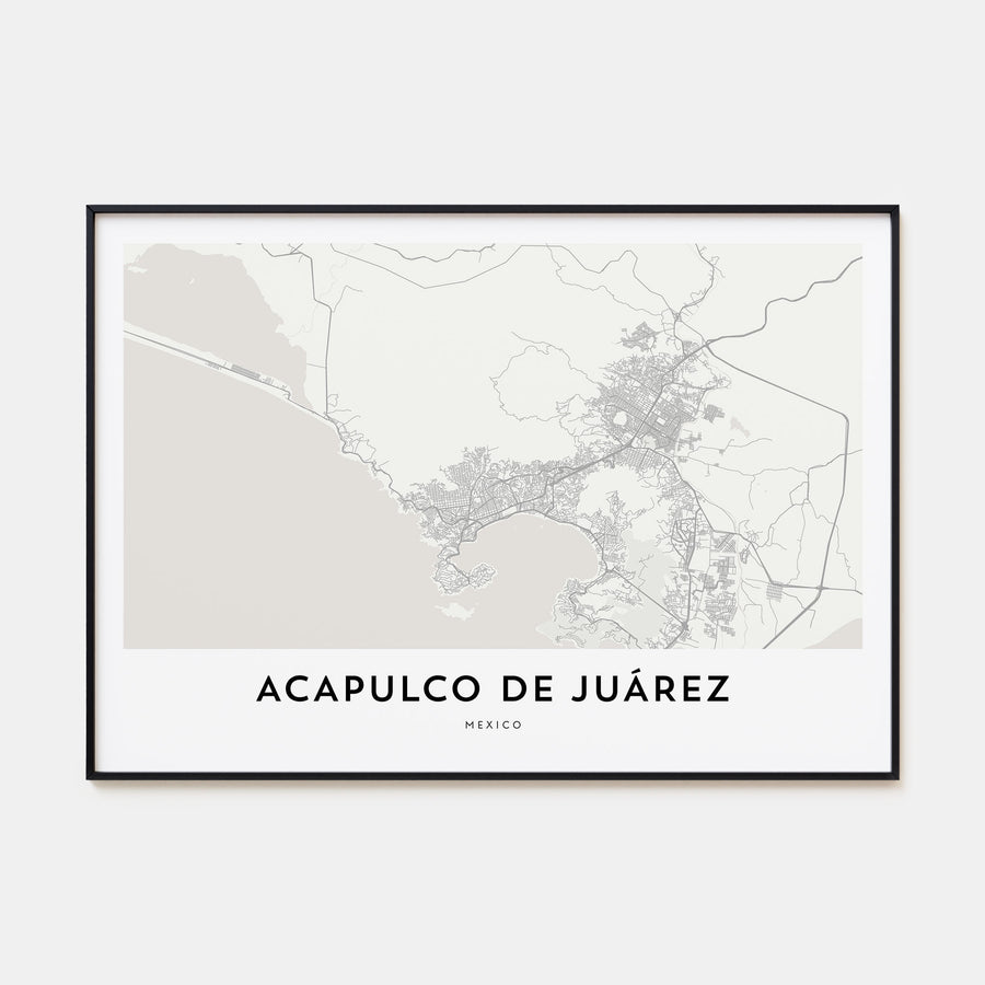 Acapulco de Juárez Map Landscape Poster