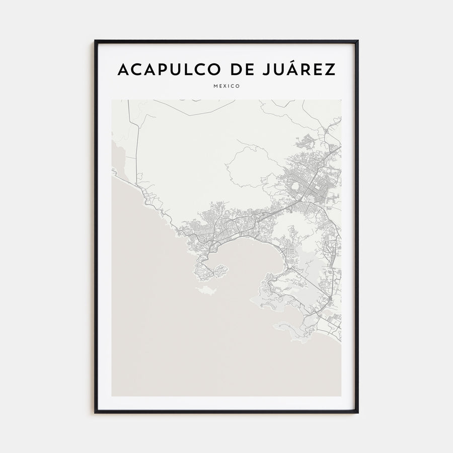 Acapulco de Juárez Map Portrait Poster