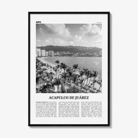 Acapulco De Juarez Print Black and White, Acapulco Wall Art, Acapulco Poster, Acapulco Photo, Acapulco Map, Acapulco Wall Decor, Mexico
