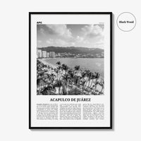 Acapulco De Juarez Print Black and White, Acapulco Wall Art, Acapulco Poster, Acapulco Photo, Acapulco Map, Acapulco Wall Decor, Mexico