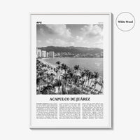 Acapulco De Juarez Print Black and White, Acapulco Wall Art, Acapulco Poster, Acapulco Photo, Acapulco Map, Acapulco Wall Decor, Mexico