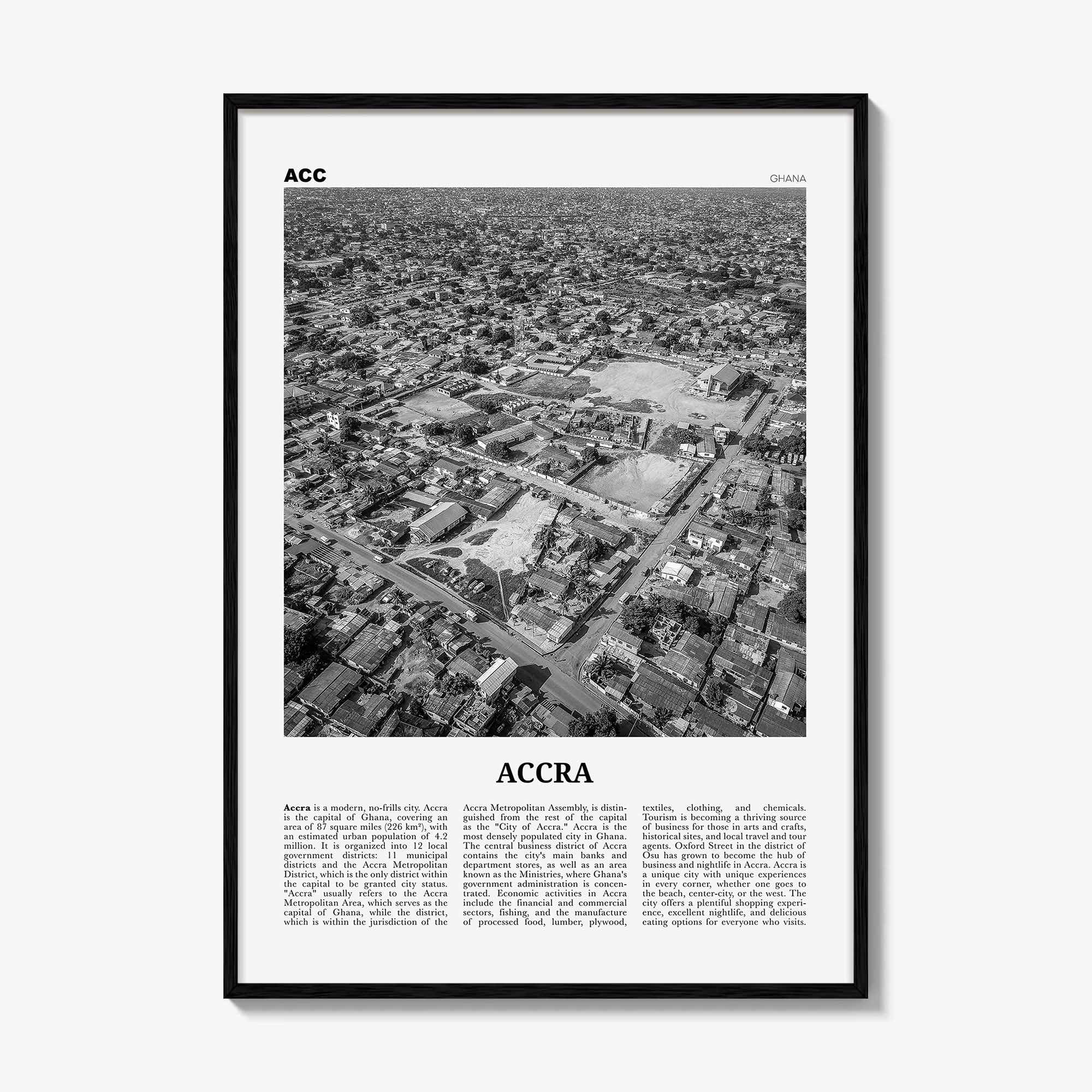 Accra Print Black and White, Accra Wall Art, Accra Poster, Accra Photo, Accra Wall Decor, City Art Print, Ghana, Nkran Ankara, Africa