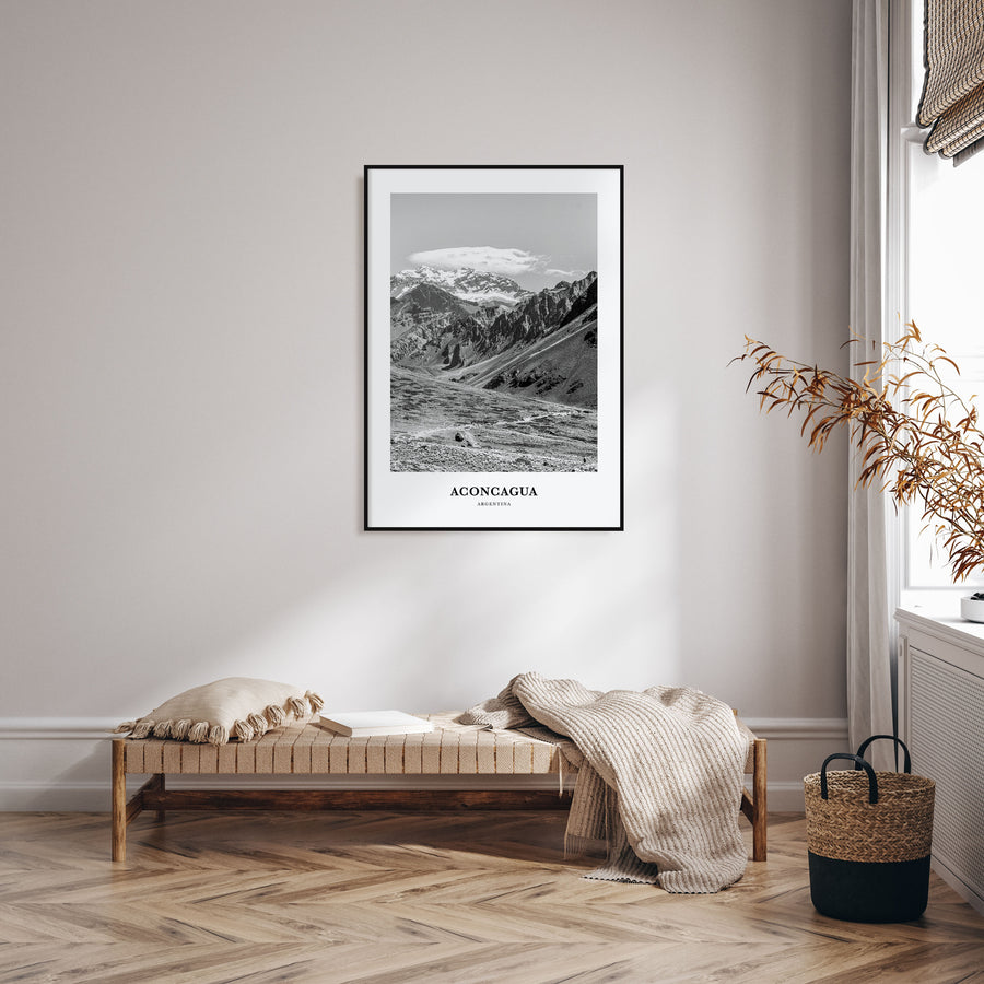 Aconcagua Portrait B&W Poster