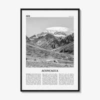 Aconcagua Print Black and White, Aconcagua Wall Art, Aconcagua Poster, Aconcagua Photo, Aconcagua Map, Aconcagua Wall Decor, Argentina