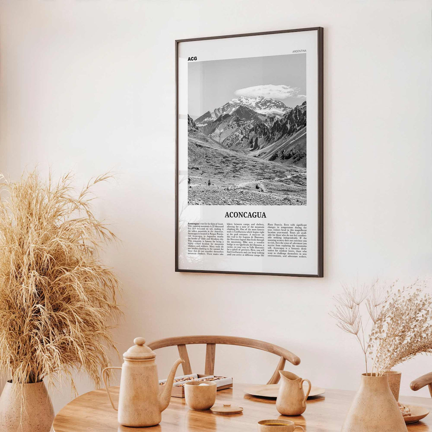 Aconcagua Print Black and White, Aconcagua Wall Art, Aconcagua Poster, Aconcagua Photo, Aconcagua Map, Aconcagua Wall Decor, Argentina