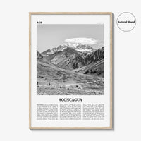 Aconcagua Print Black and White, Aconcagua Wall Art, Aconcagua Poster, Aconcagua Photo, Aconcagua Map, Aconcagua Wall Decor, Argentina