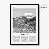 Aconcagua Print Black and White, Aconcagua Wall Art, Aconcagua Poster, Aconcagua Photo, Aconcagua Map, Aconcagua Wall Decor, Argentina