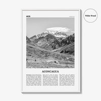Aconcagua Print Black and White, Aconcagua Wall Art, Aconcagua Poster, Aconcagua Photo, Aconcagua Map, Aconcagua Wall Decor, Argentina