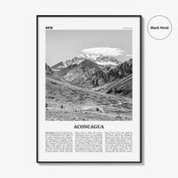 Aconcagua Print Black and White, Aconcagua Wall Art, Aconcagua Poster, Aconcagua Photo, Aconcagua Map, Aconcagua Wall Decor, Argentina