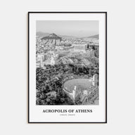 Acropolis of Athens Portrait B&W Poster