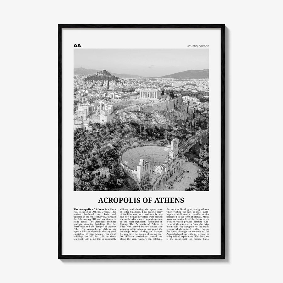 Acropolis of Athens Print Black and White, Acropolis of Athens Wall Art, Acropolis of Athens Poster, Acropolis of Athens Photo, Greece