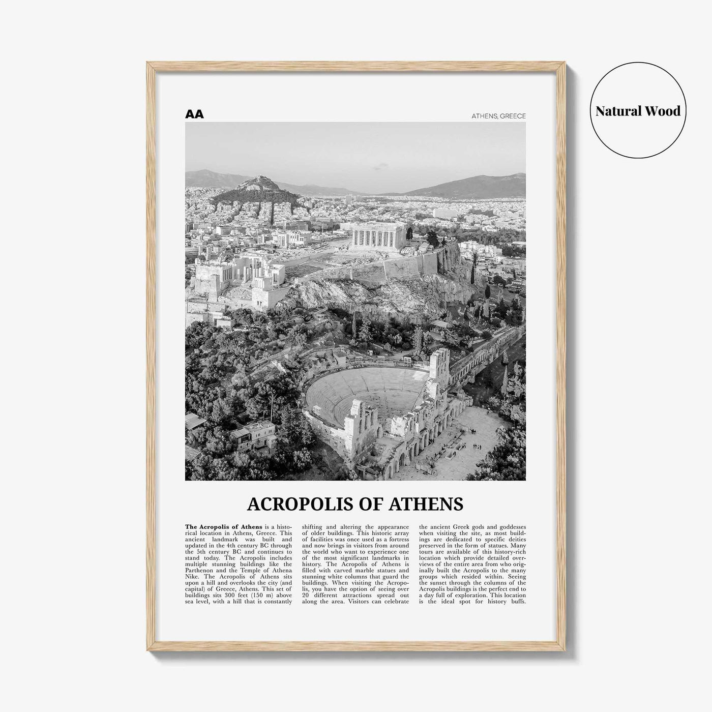 Acropolis of Athens Print Black and White, Acropolis of Athens Wall Art, Acropolis of Athens Poster, Acropolis of Athens Photo, Greece
