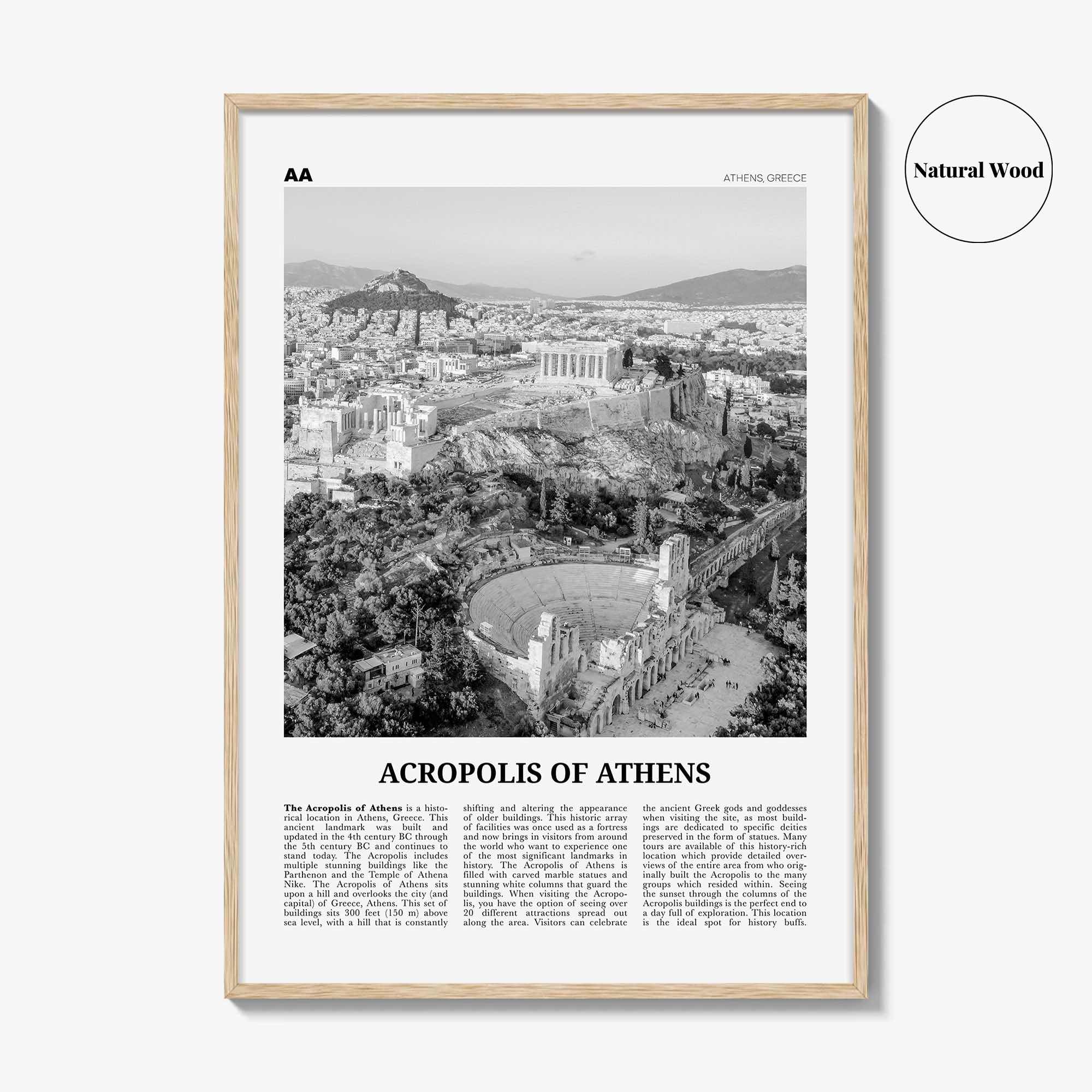 Acropolis of Athens Print Black and White, Acropolis of Athens Wall Art, Acropolis of Athens Poster, Acropolis of Athens Photo, Greece