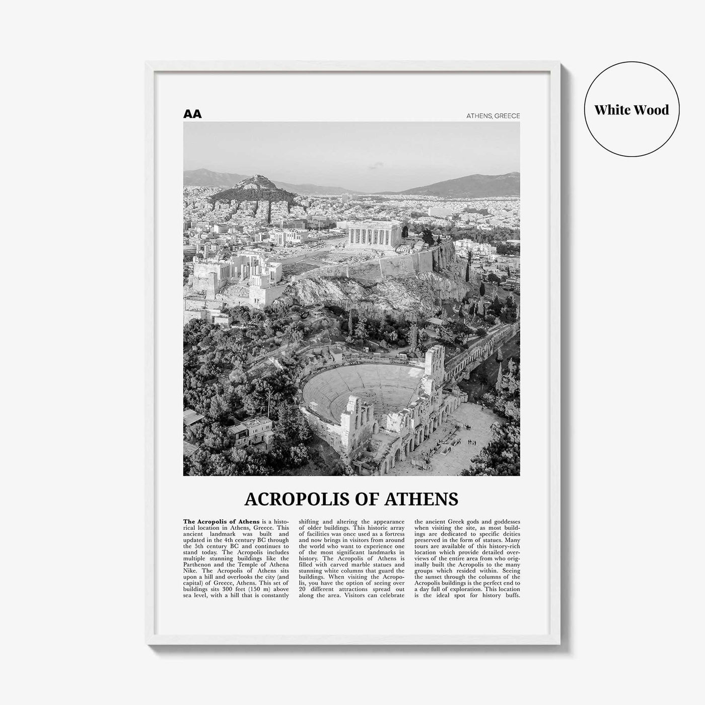 Acropolis of Athens Print Black and White, Acropolis of Athens Wall Art, Acropolis of Athens Poster, Acropolis of Athens Photo, Greece