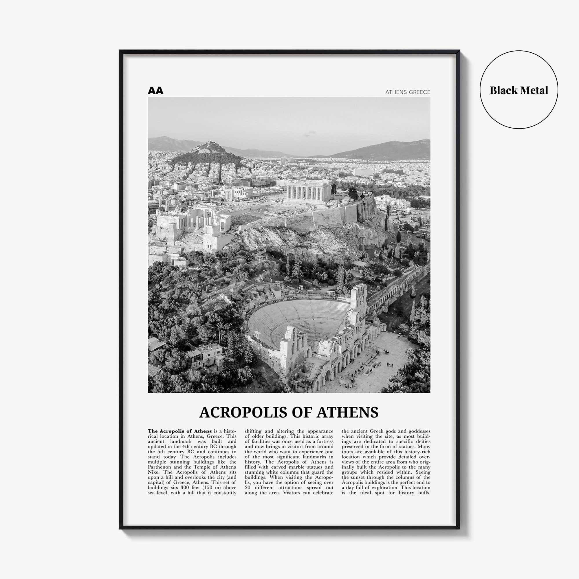 Acropolis of Athens Print Black and White, Acropolis of Athens Wall Art, Acropolis of Athens Poster, Acropolis of Athens Photo, Greece