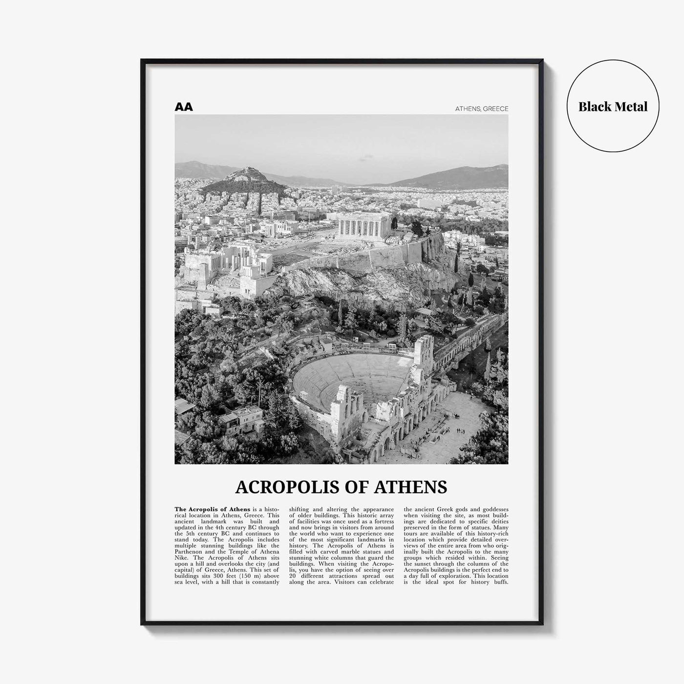 Acropolis of Athens Print Black and White, Acropolis of Athens Wall Art, Acropolis of Athens Poster, Acropolis of Athens Photo, Greece