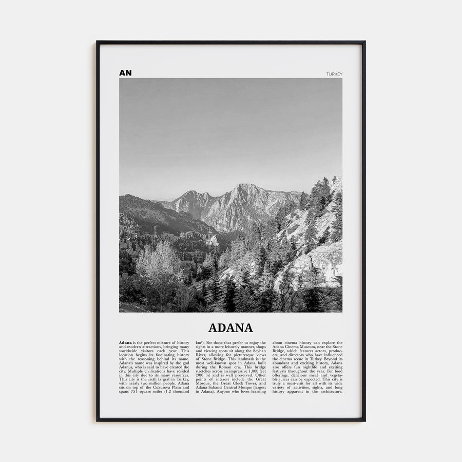 Adana Travel B&W Poster