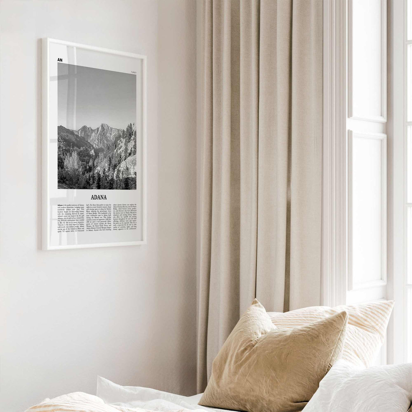 Adana Print Black and White, Adana Wall Art, Adana Poster, Adana Photo, Adana Map, Adana Wall Decor, Turkey