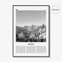 Adana Print Black and White, Adana Wall Art, Adana Poster, Adana Photo, Adana Map, Adana Wall Decor, Turkey