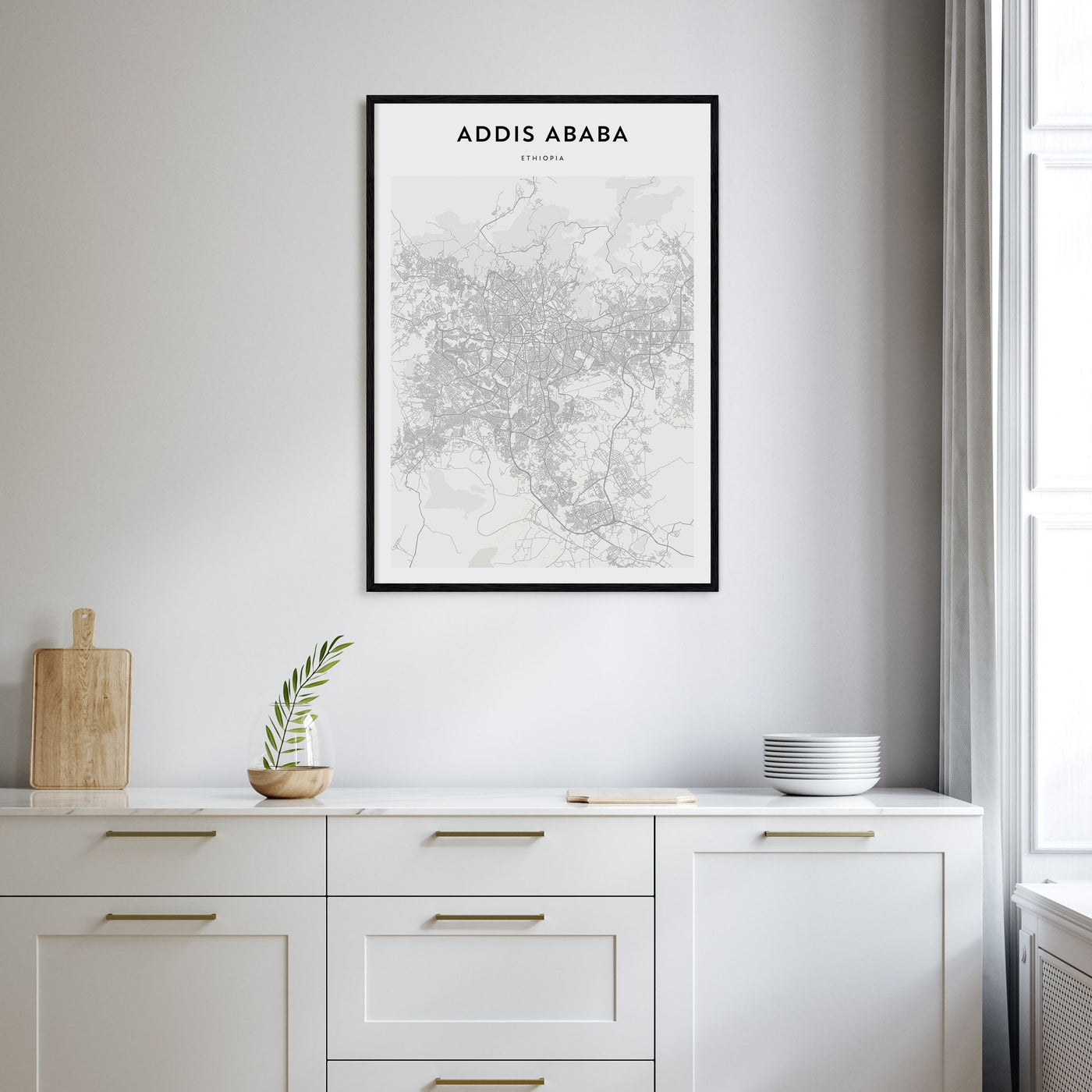 Addis Ababa Map Portrait Poster