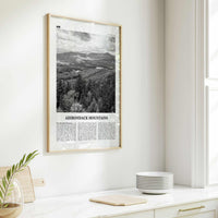 Adirondack Mountains Print Black and White, Adirondack Mountains Wall Art, Adirondack Mountains Poster, New York, USA, United States