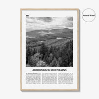 Adirondack Mountains Print Black and White, Adirondack Mountains Wall Art, Adirondack Mountains Poster, New York, USA, United States