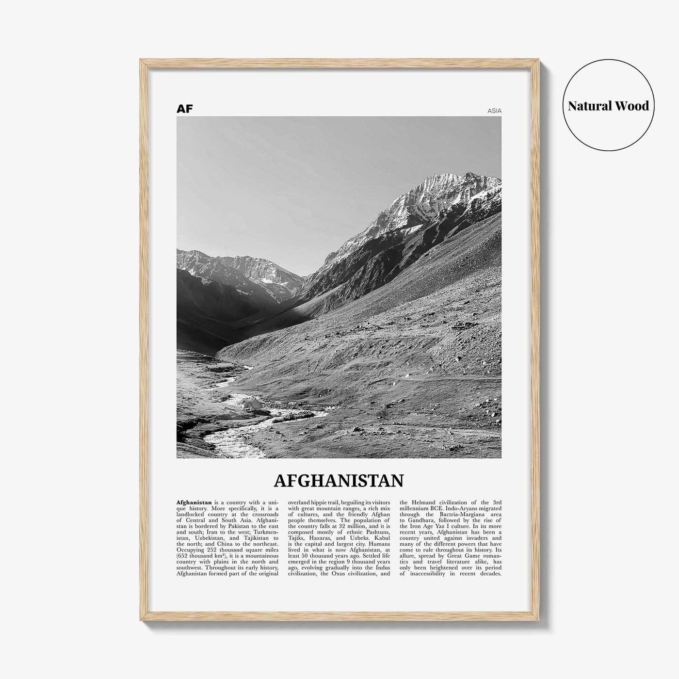 Afghanistan Print Black and White No 1, Afghanistan Wall Art, Afghanistan Poster, Afghanistan Photo, Afghanistan, Afġānistān, Kabul