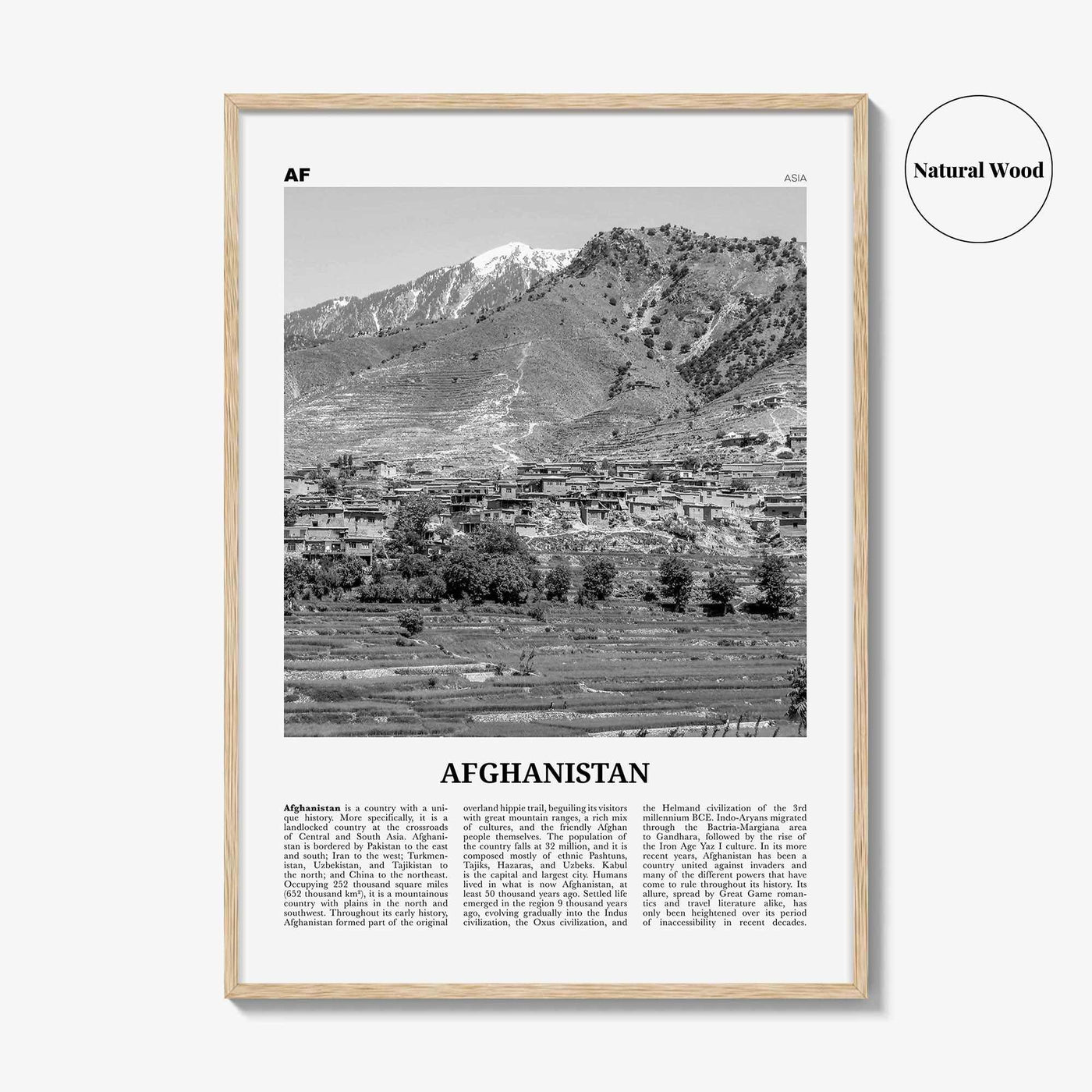 Afghanistan Print Black and White No 2, Afghanistan Wall Art, Afghanistan Poster, Afghanistan Photo, Afghanistan, Afġānistān, Kabul