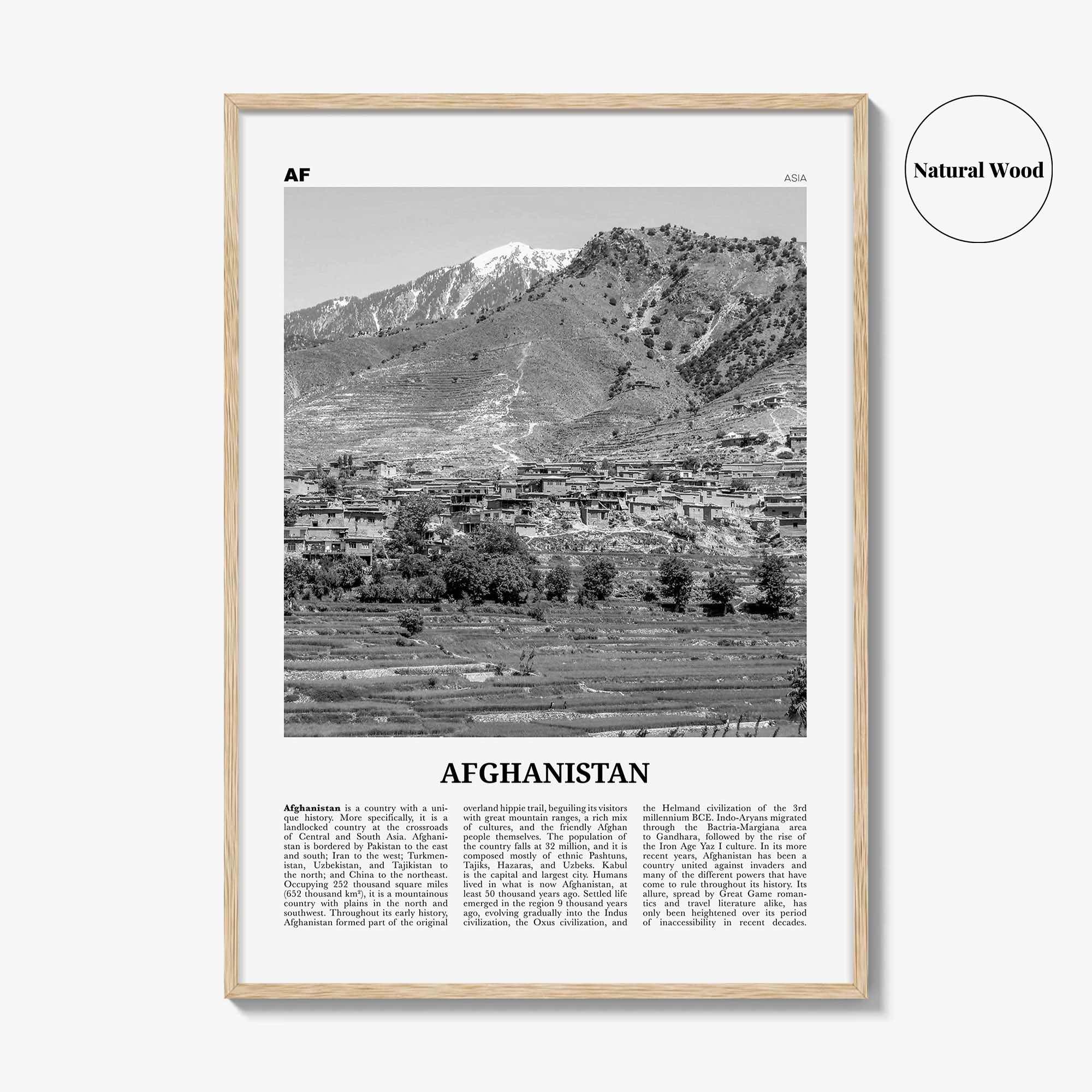 Afghanistan Print Black and White No 2, Afghanistan Wall Art, Afghanistan Poster, Afghanistan Photo, Afghanistan, Afġānistān, Kabul