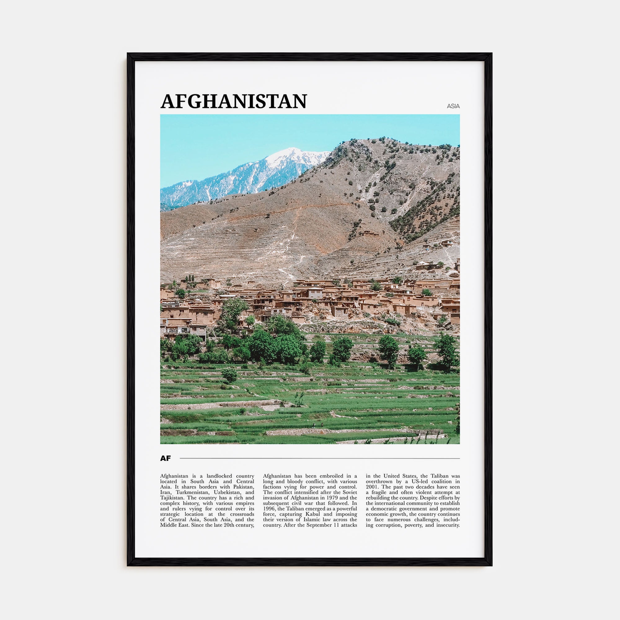 Afghanistan Travel Color Poster