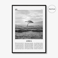 Africa Print Black and White, Africa Wall Art, Africa Poster, Africa Photo, Africa Wall Decor, Continent Art Print