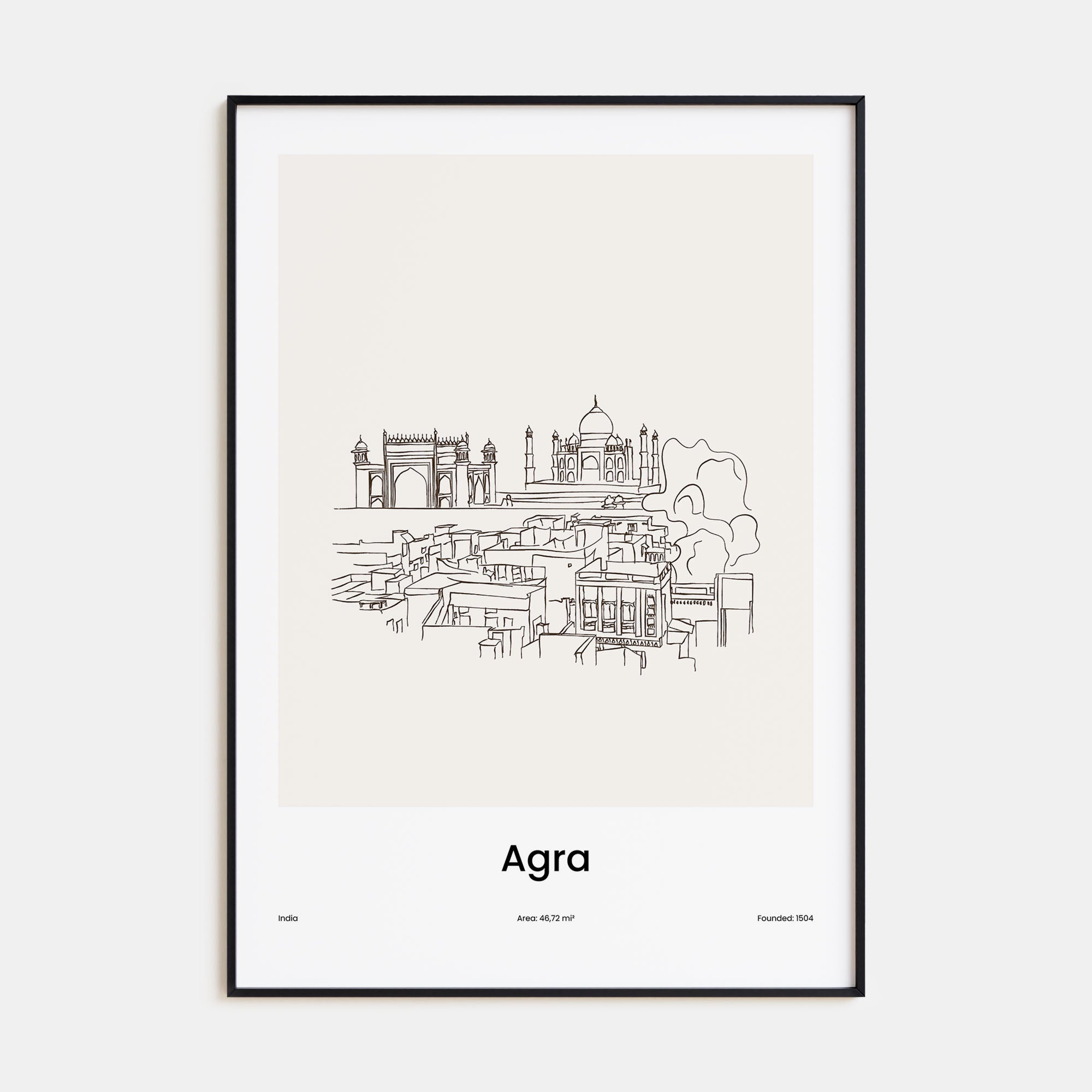 Agra Drawn No 1 Poster