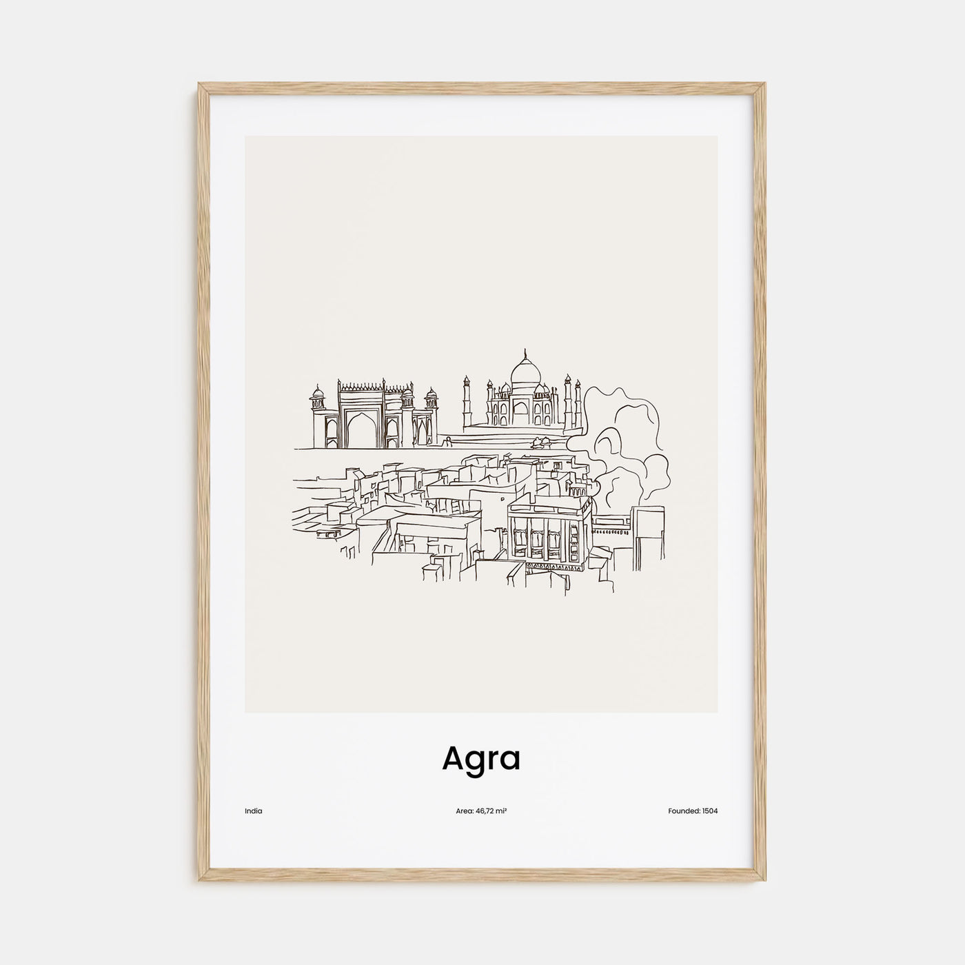 Agra Drawn No 1 Poster