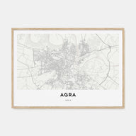 Agra Map Landscape Poster