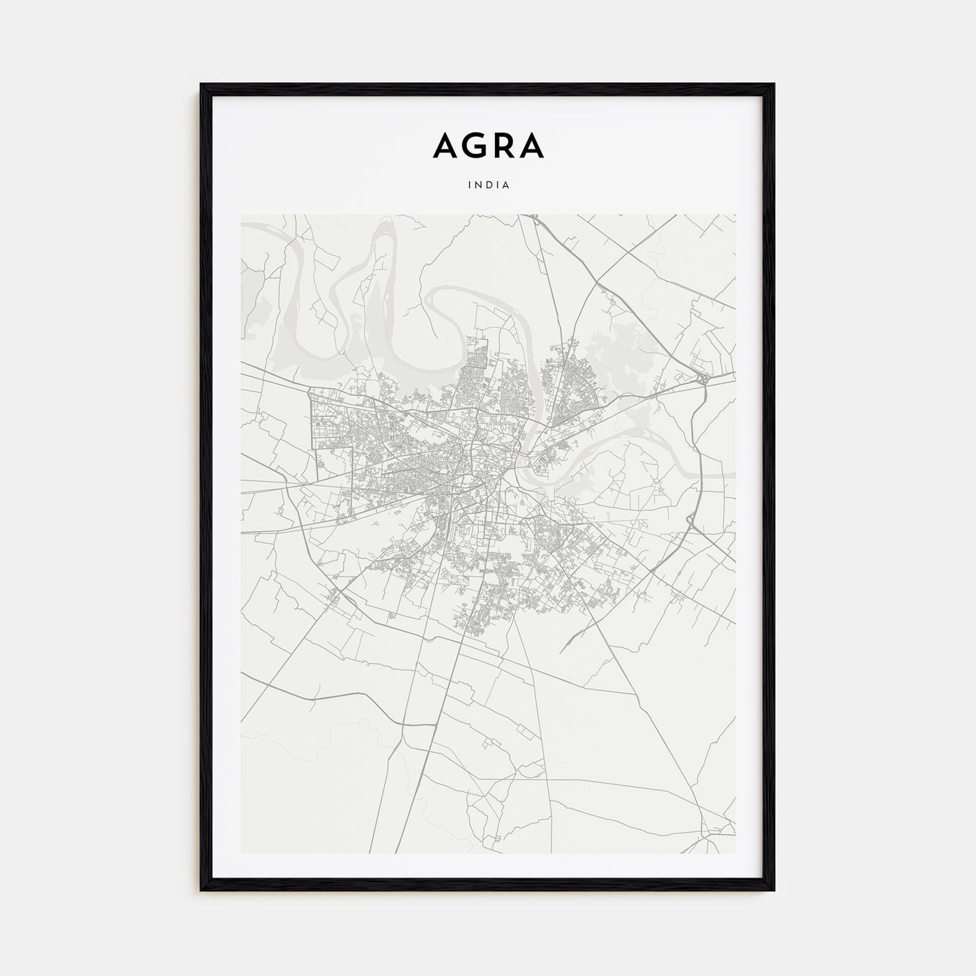 Agra Map Portrait Poster