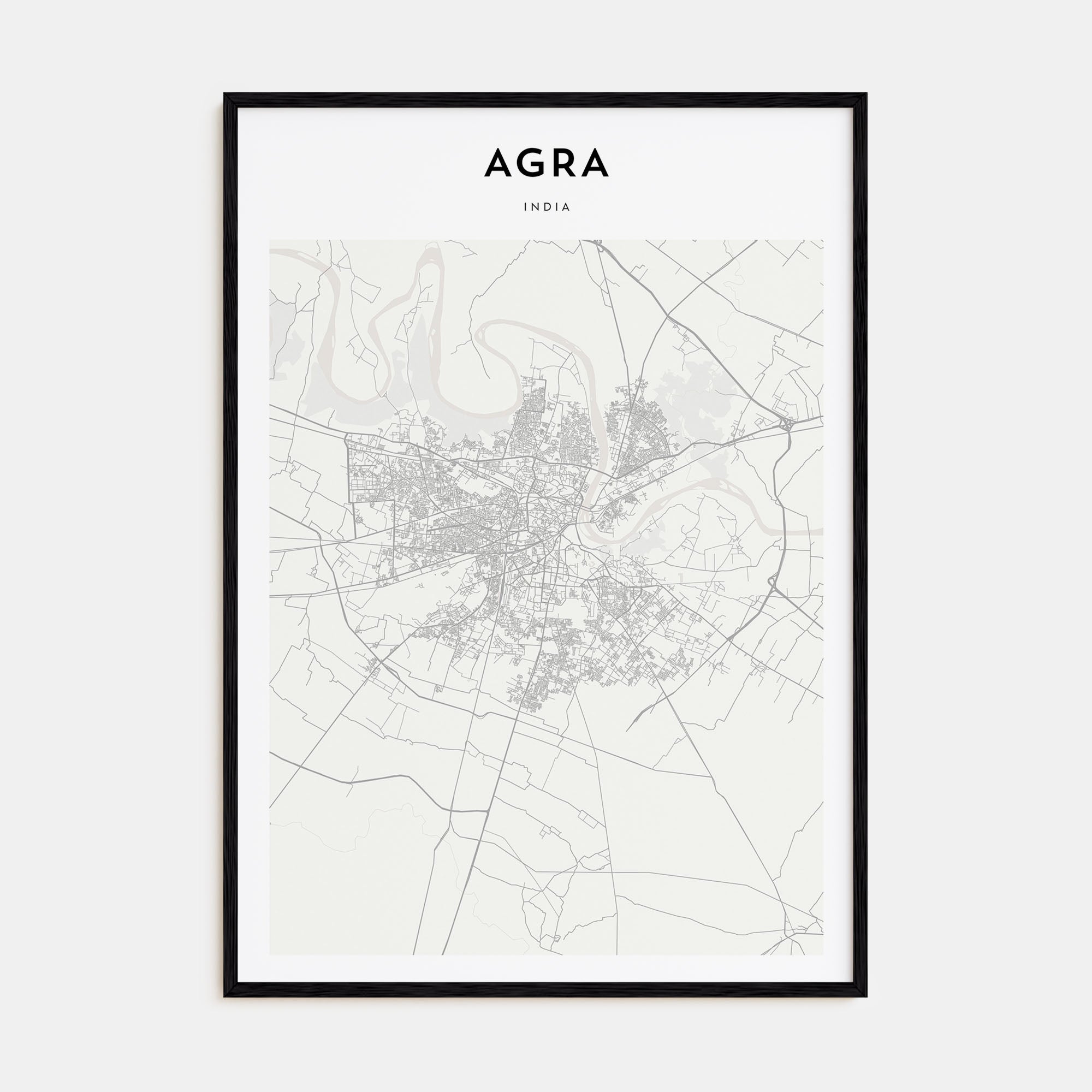 Agra Map Portrait Poster