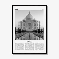 Agra Print Black and White, Agra Wall Art, Agra Poster, Agra Photo, Agra Wall Décor, Uttar Pradesh, India, Yamuna, Taj Mahal
