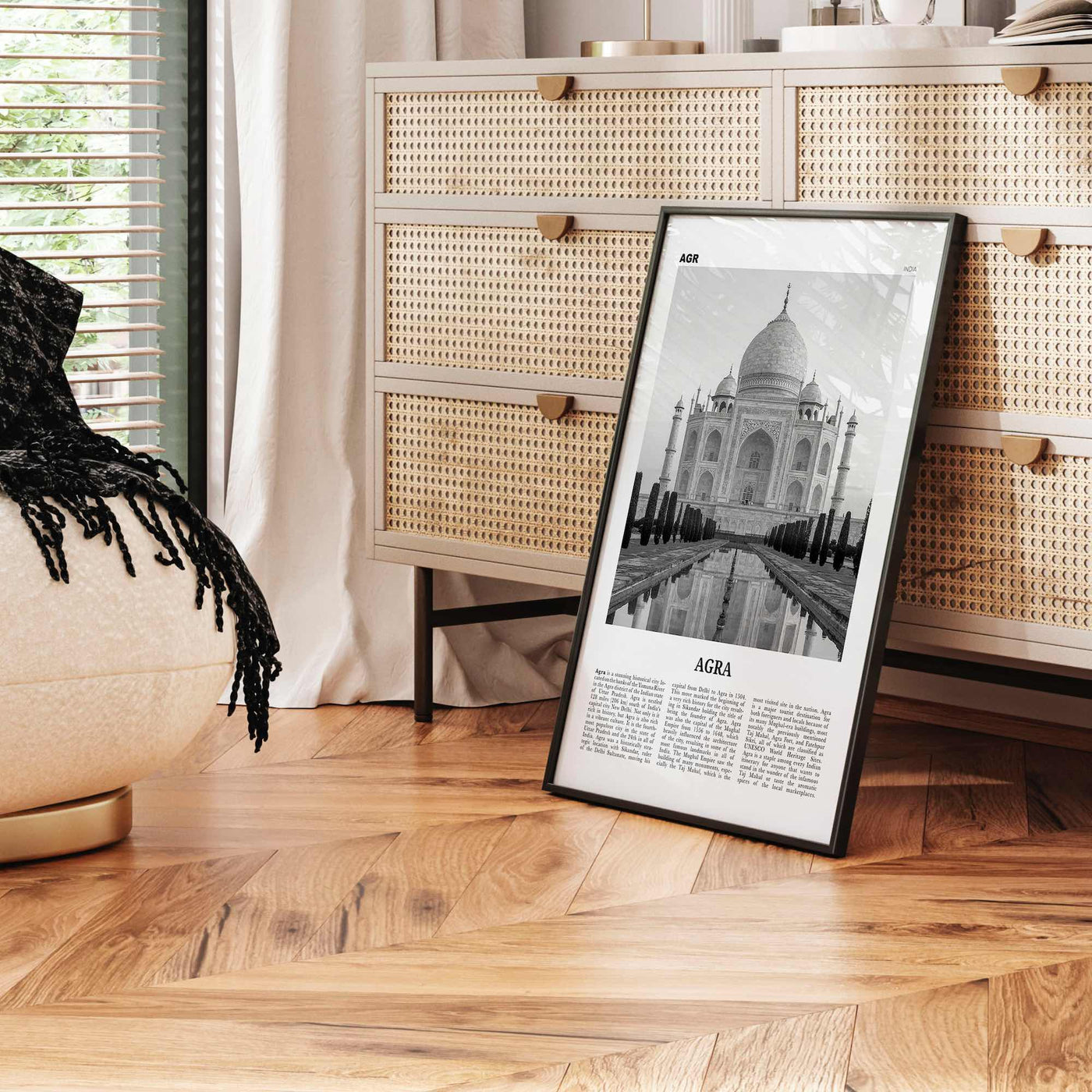 Agra Print Black and White, Agra Wall Art, Agra Poster, Agra Photo, Agra Wall Décor, Uttar Pradesh, India, Yamuna, Taj Mahal